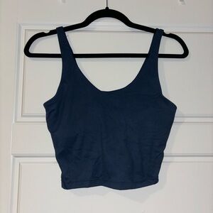 Dark blue cropped workout tank